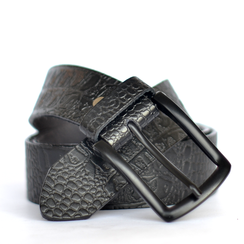 CRS PREMIUM BLACK ABSTRACT LEATHER BELT