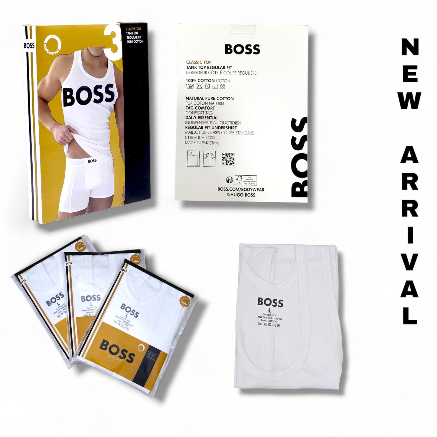 CRS Hugo Boss Vest ( Pack of 3 )