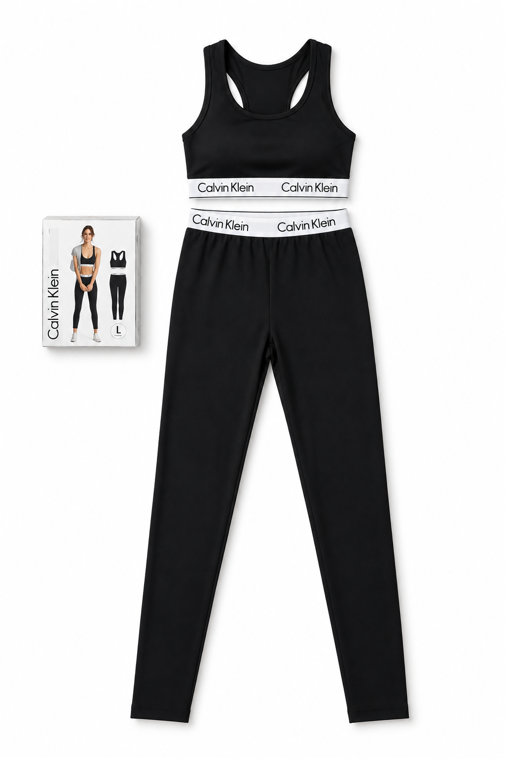 Calvin-Klein Women’s Black Sports Bra & Leggings Set
