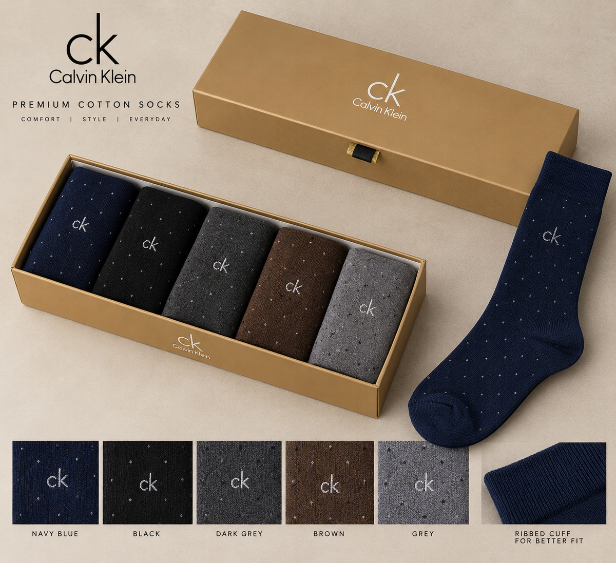 CRS BRANDED FORMAL SOCKS (PACK OF 5)
