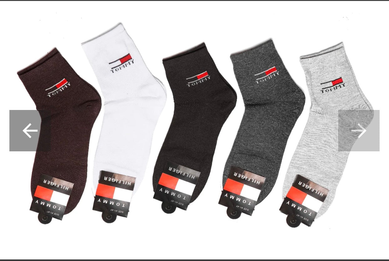 CRS BRANDED LONG ANKLE SOCKS (Pack of 5 )