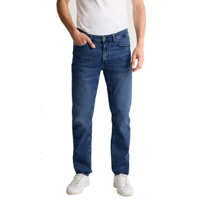 Stretch Shaded Blue Jeans Slim-Fit