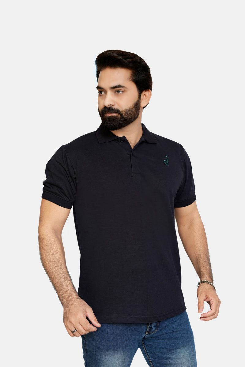 BLACK POLO T-SHIRT