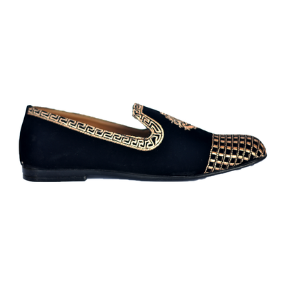 BLACK VELVET SLIP-ONS