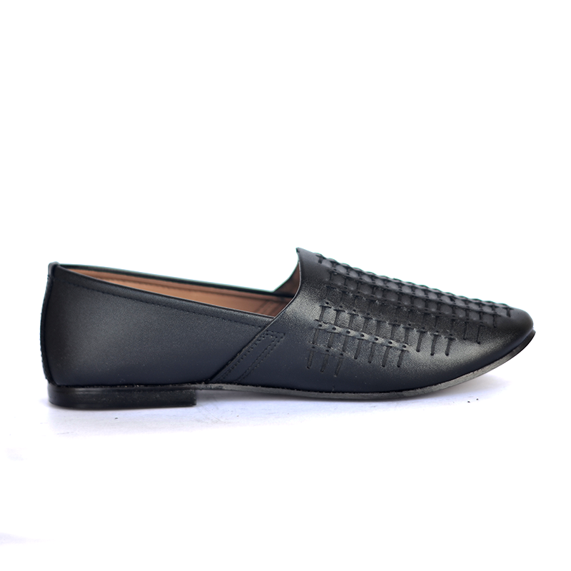 BLACK CRAFTED SLIP-ONS