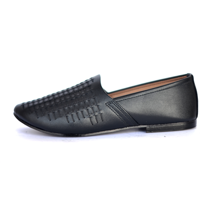 BLACK CRAFTED SLIP-ONS