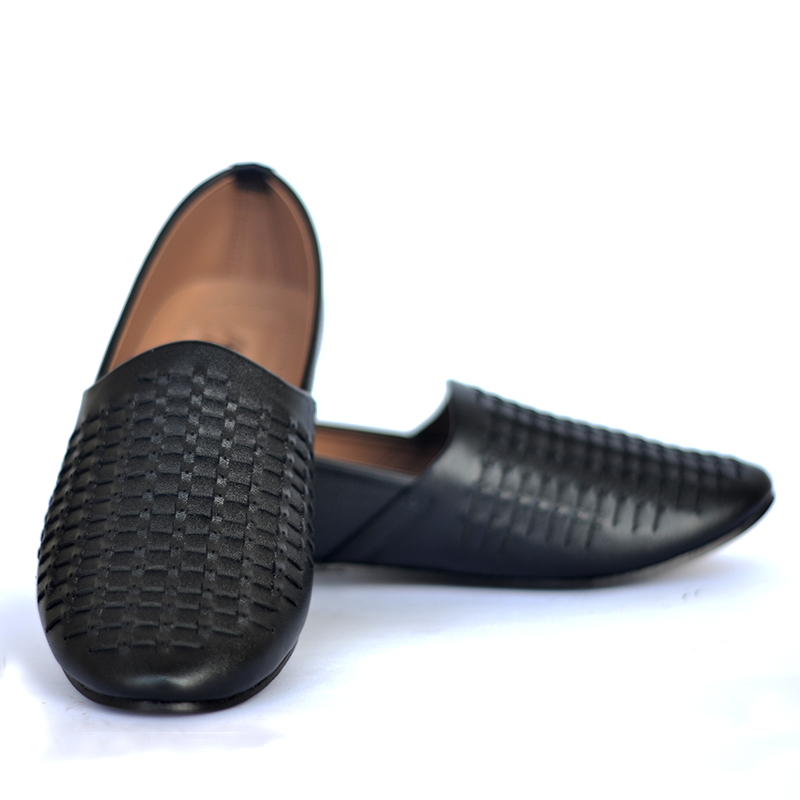 BLACK CRAFTED SLIP-ONS